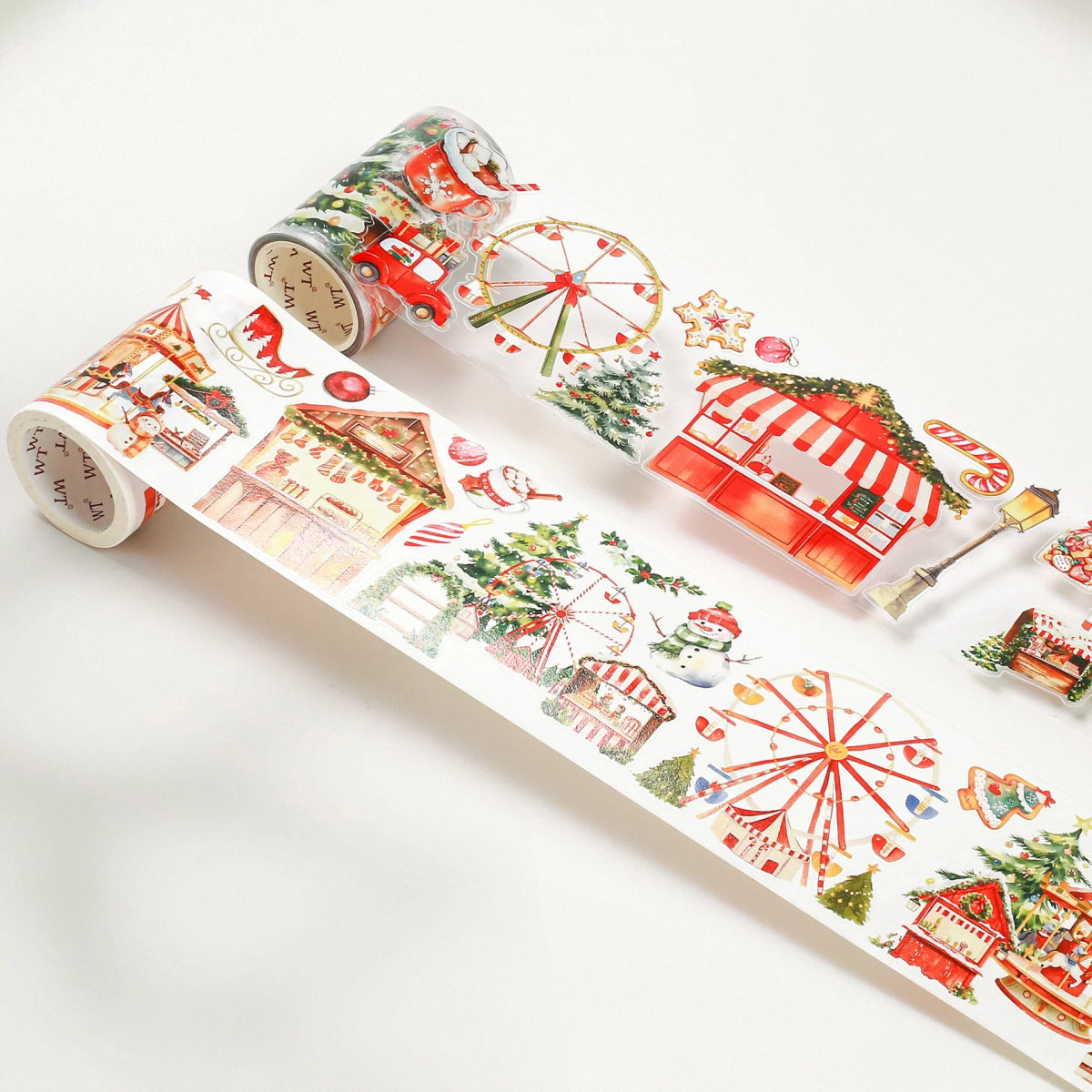 Sticker Pet Tape - Pre - cut - Christmas Market - 70 mm - Washi Tape Shop - Tidformera