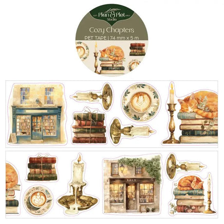 Sticker Pet Tape - Pre - cut - Cozy chapter - 74 mm - 1 - Plan & Plot Studio - Tidformera