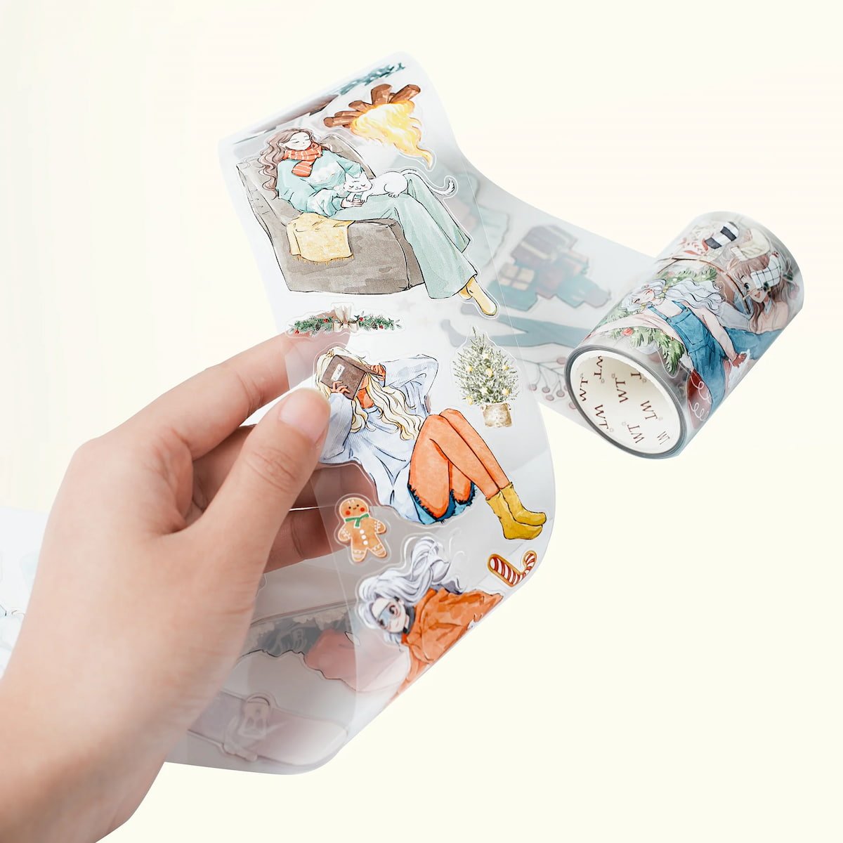 Sticker Pet Tape - Pre - cut - Fireside - 65 mm - 1 - Washi Tape Shop - Tidformera