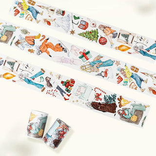 Sticker Pet Tape - Pre - cut - Fireside - 65 mm - 2 - Washi Tape Shop - Tidformera