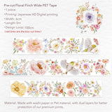 Sticker Pet Tape - Pre - cut - Floral Finch - 60 mm - 11 - Washi Tape Shop - Tidformera