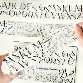 Sticker Pet Tape - Pre - cut - Frosted Letters - 70 mm - 3 - Washi Tape Shop - Tidformera