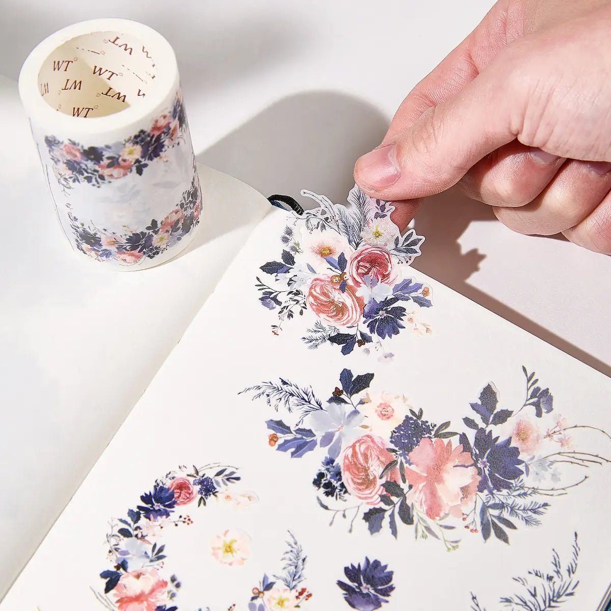 Sticker Pet Tape - Pre - cut - Frosty Rose - 60 mm - 4 - Washi Tape Shop - Tidformera