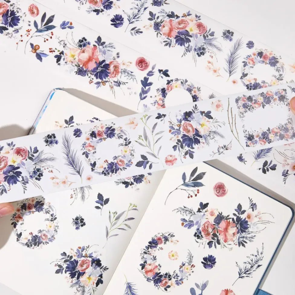 Sticker Pet Tape - Pre - cut - Frosty Rose - 60 mm - 7 - Washi Tape Shop - Tidformera