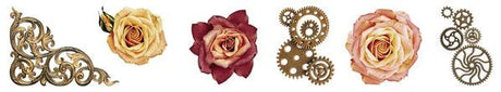 Sticker Pet Tape - Pre - cut - Grunge - Roses & Gears 60 mm - 2 - Studio Light - Tidformera