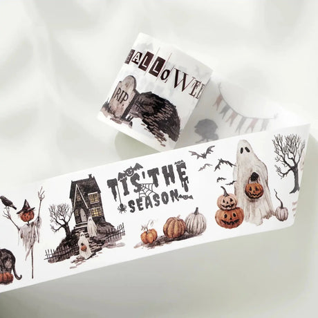 Sticker Pet Tape - Pre-cut - Haunted House - 65 mm - 8 - Washi Tape Shop - Tidformera