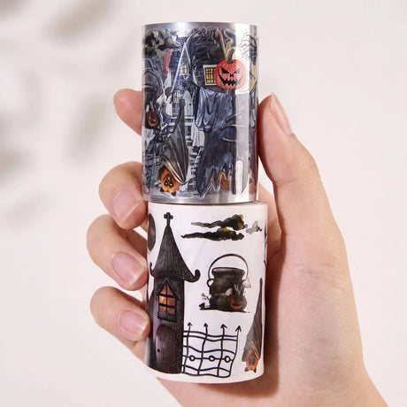 Sticker Pet Tape - Pre-cut - Haunted House - 65 mm - 5 - Washi Tape Shop - Tidformera