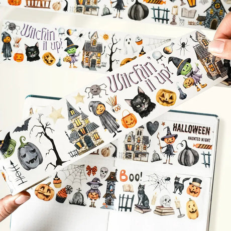 Sticker Pet Tape - Pre - cut - Haunted Night - 65 mm - 1 - Washi Tape Shop - Tidformera