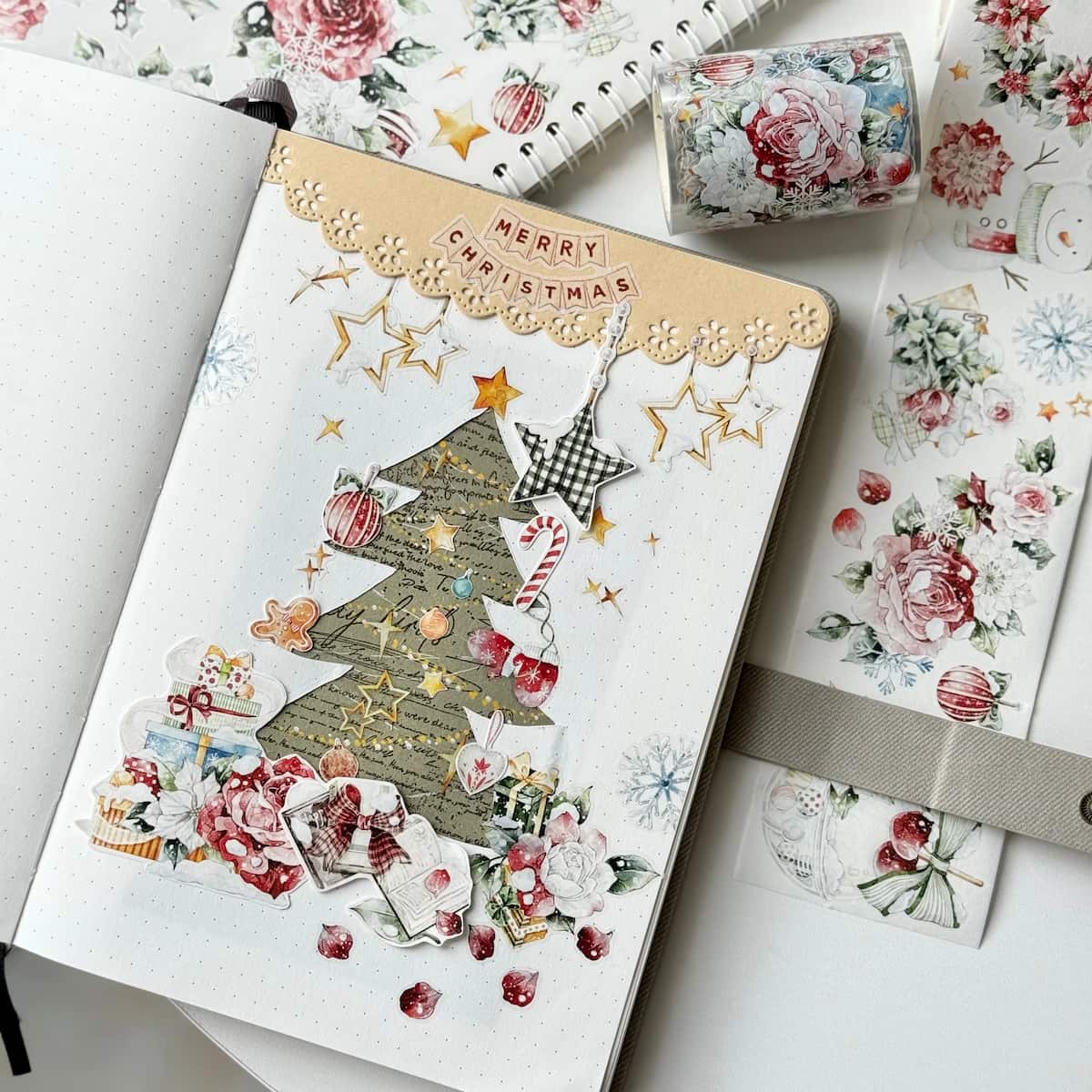 Sticker Pet Tape - Pre - cut - Holly Bloom - 60 mm - 4 - Washi Tape Shop - Tidformera