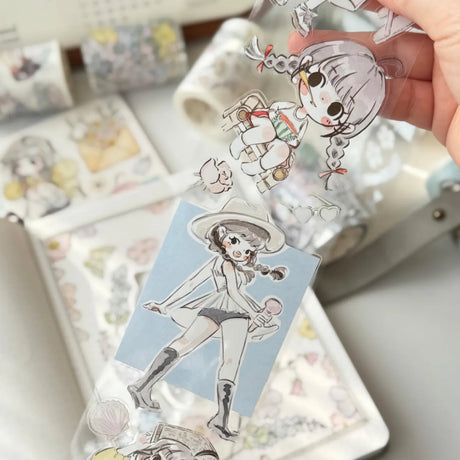 Sticker Pet Tape - Pre - cut - Honey Sprout - 65 mm - 2 - Washi Tape Shop - Tidformera