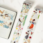 2 utrullade tejprullar med kvinnor i olika fritidsaktiviteterSticker. Pet Tape Pre-cut Leisurely Days The Washi Tape Shop