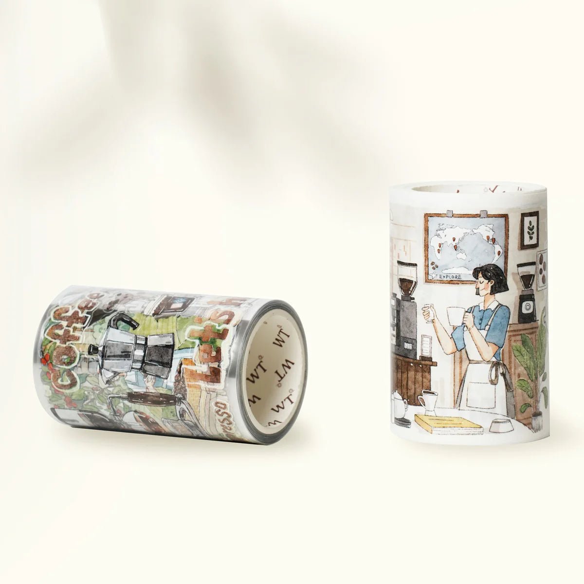 Sticker Pet Tape - Pre - cut - Life of Coffee - 70 mm - 6 - Washi Tape Shop - Tidformera