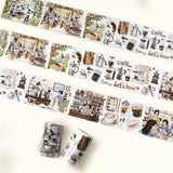 Sticker Pet Tape - Pre - cut - Life of Coffee - 70 mm - 2 - Washi Tape Shop - Tidformera