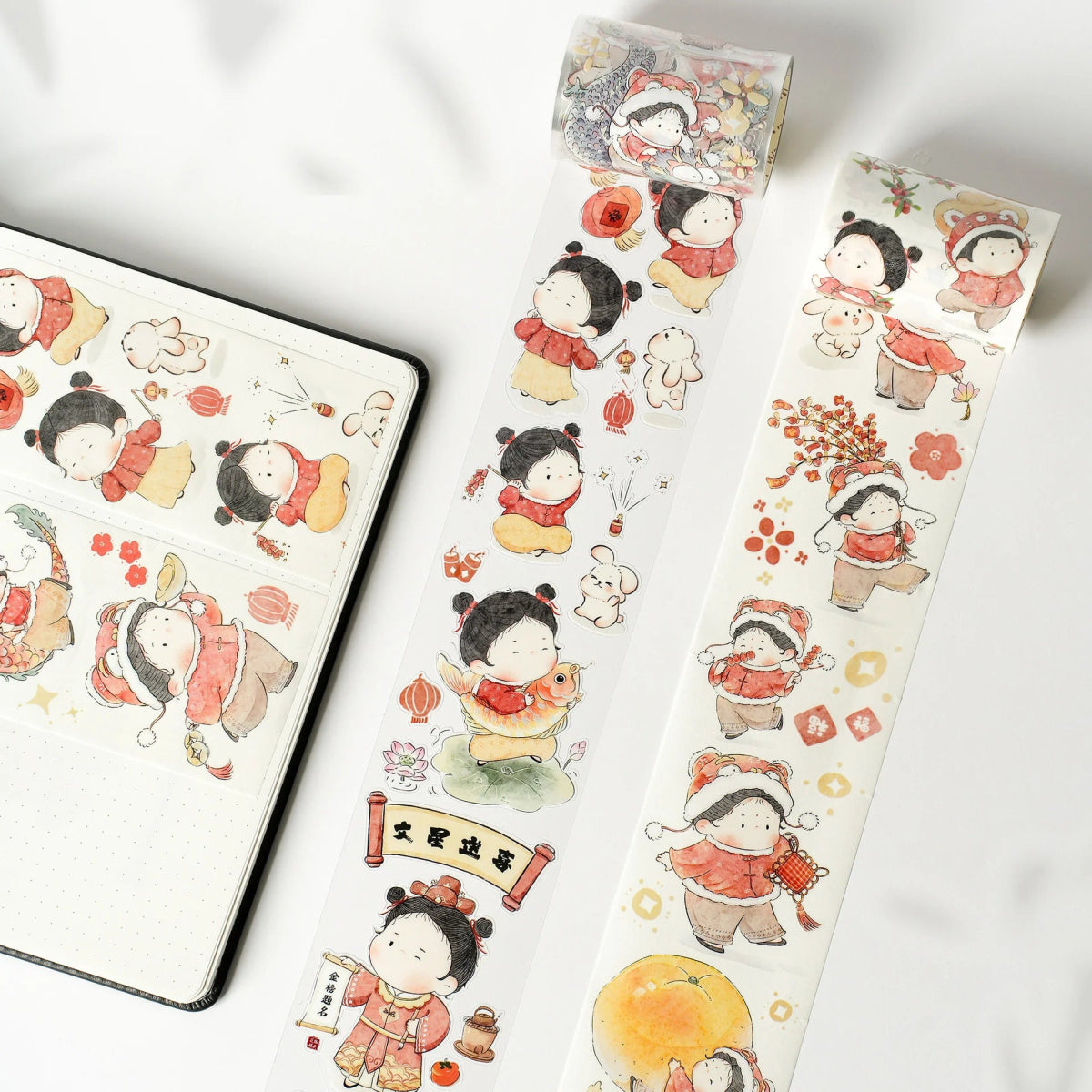 Sticker Pet Tape - Pre - cut - Lunar New Year - 65 mm - 2 - Washi Tape Shop - Tidformera