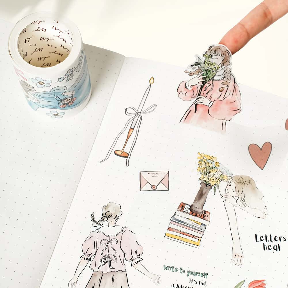 Sticker Pet Tape - Pre - cut - Me Time - 60 mm - 6 - Washi Tape Shop - Tidformera