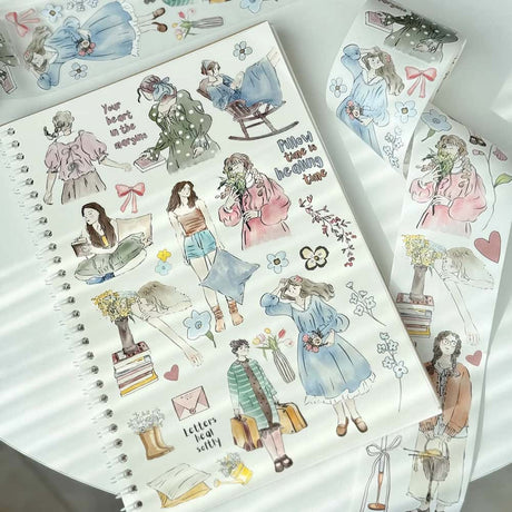 Sticker Pet Tape - Pre - cut - Me Time - 60 mm - 3 - Washi Tape Shop - Tidformera