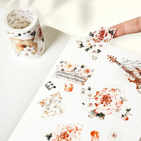 Sticker Pet Tape - Pre - cut - Rose Sonata - 60 mm - 10 - Washi Tape Shop - Tidformera