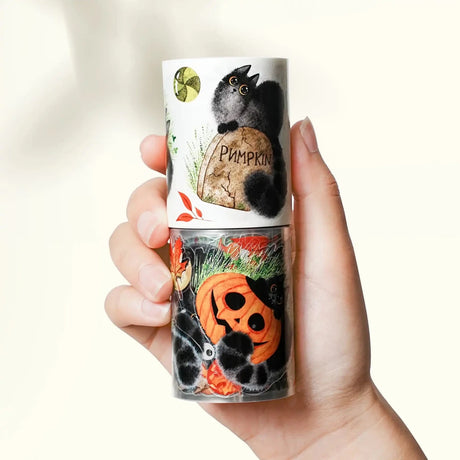 Sticker Pet Tape - Pre-cut - Shadow Paws - 60 mm - 4 - Washi Tape Shop - Tidformera