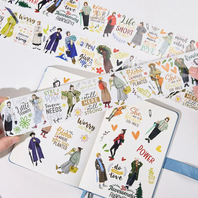 Sticker Pet Tape - Pre - cut - Silent Silhouette - 70 mm - 4 - Washi Tape Shop - Tidformera