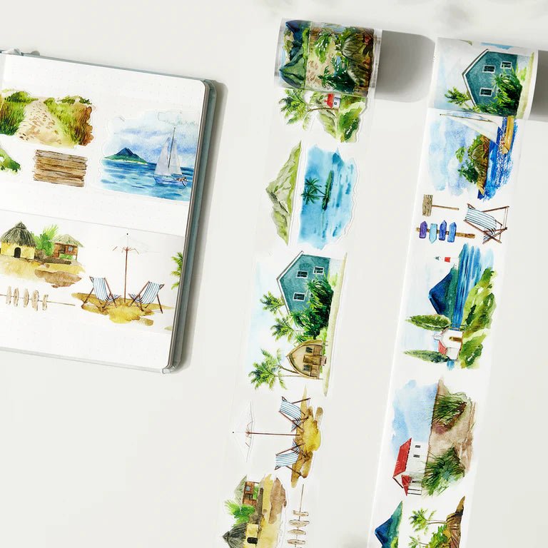 Sticker Pet Tape - Pre - cut - Summer Bliss - 60 mm - 8 - Washi Tape Shop - Tidformera