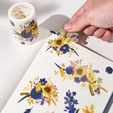 Sticker Pet Tape - Pre - cut - Sunflower & Navy - 60 mm - 6 - Washi Tape Shop - Tidformera