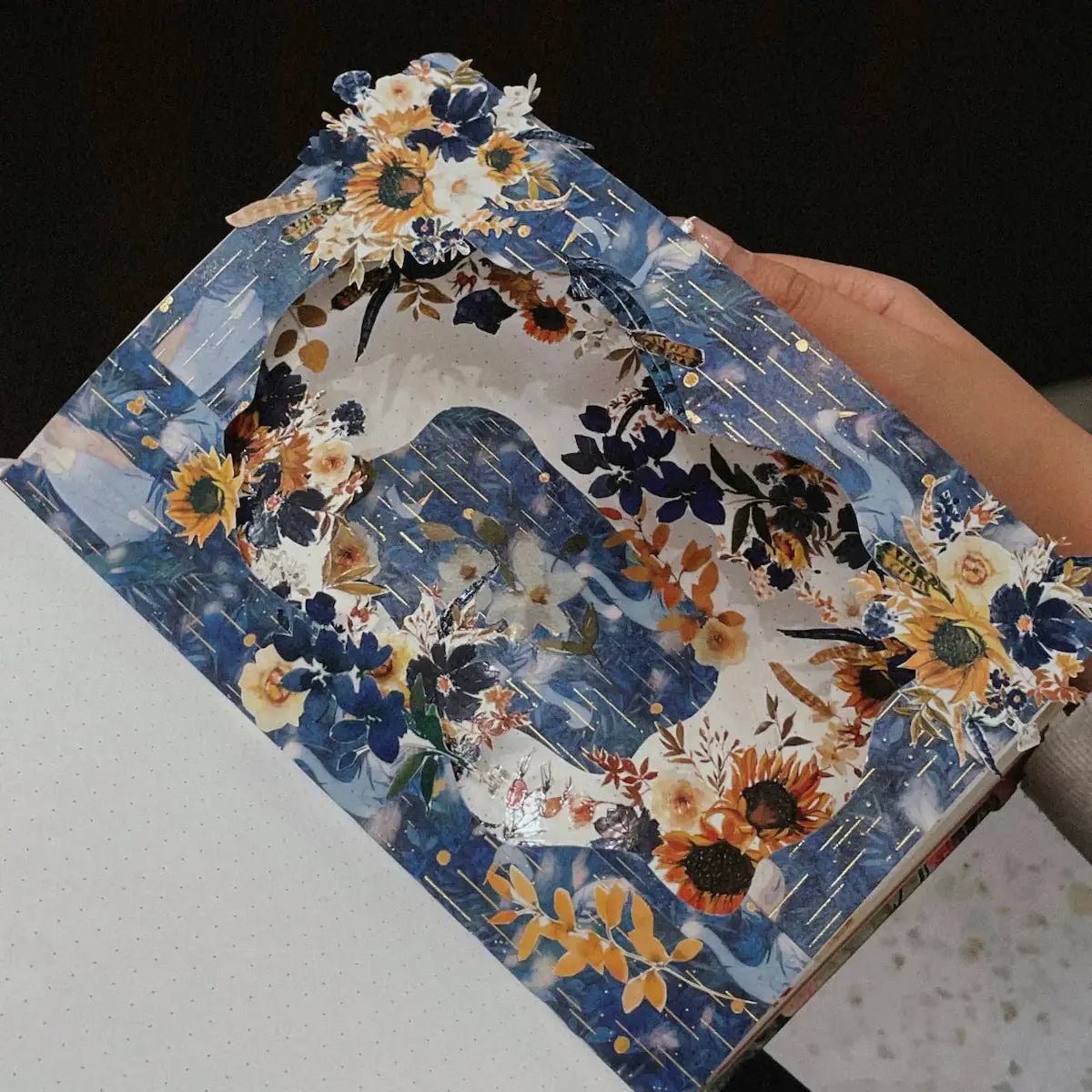 Sticker Pet Tape - Pre - cut - Sunflower & Navy - 60 mm - 7 - Washi Tape Shop - Tidformera