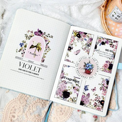 Sticker Pet Tape - Pre - cut - Violet Veil - 65 mm - 6 - Washi Tape Shop - Tidformera
