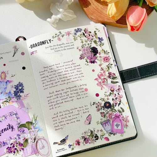 Sticker Pet Tape - Pre - cut - Violet Veil - 65 mm - 5 - Washi Tape Shop - Tidformera