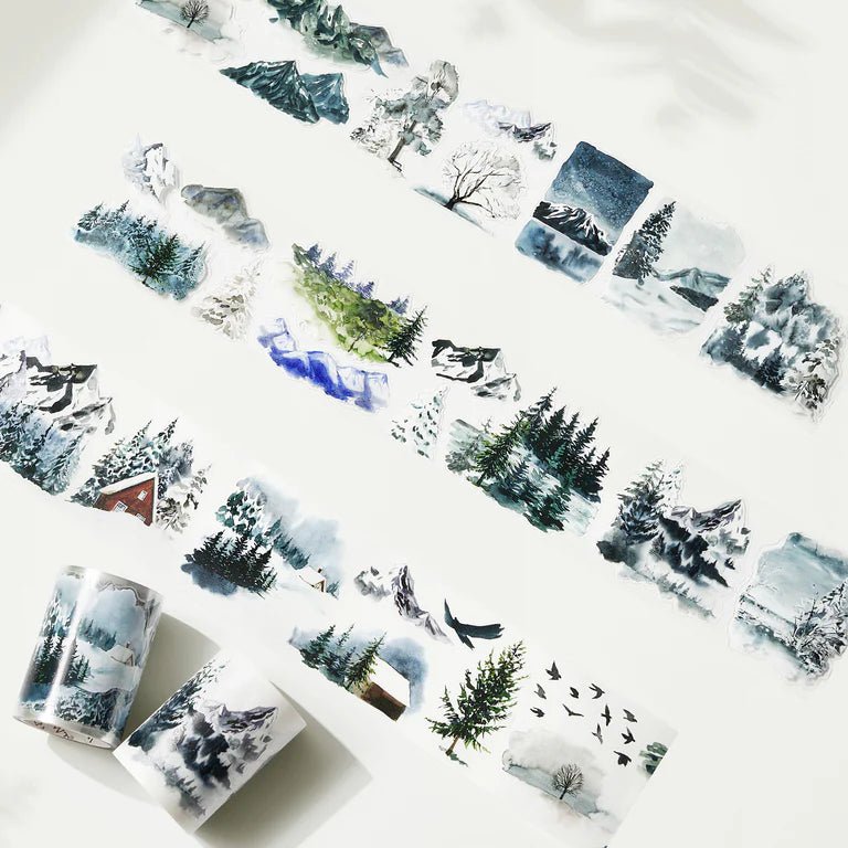 Sticker Pet Tape - Pre - cut - Winter Whispers - 60 mm - Washi Tape Shop - Tidformera