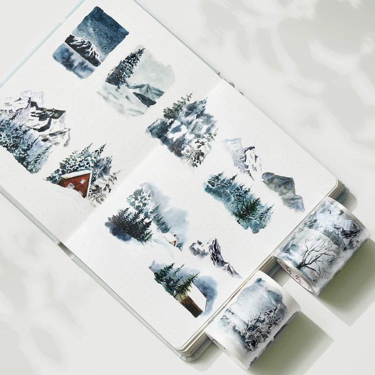 Sticker Pet Tape - Pre - cut - Winter Whispers - 60 mm - 6 - Washi Tape Shop - Tidformera