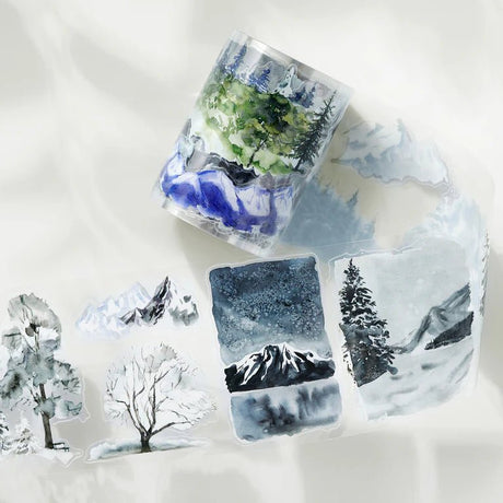 Sticker Pet Tape - Pre - cut - Winter Whispers - 60 mm - 1 - Washi Tape Shop - Tidformera