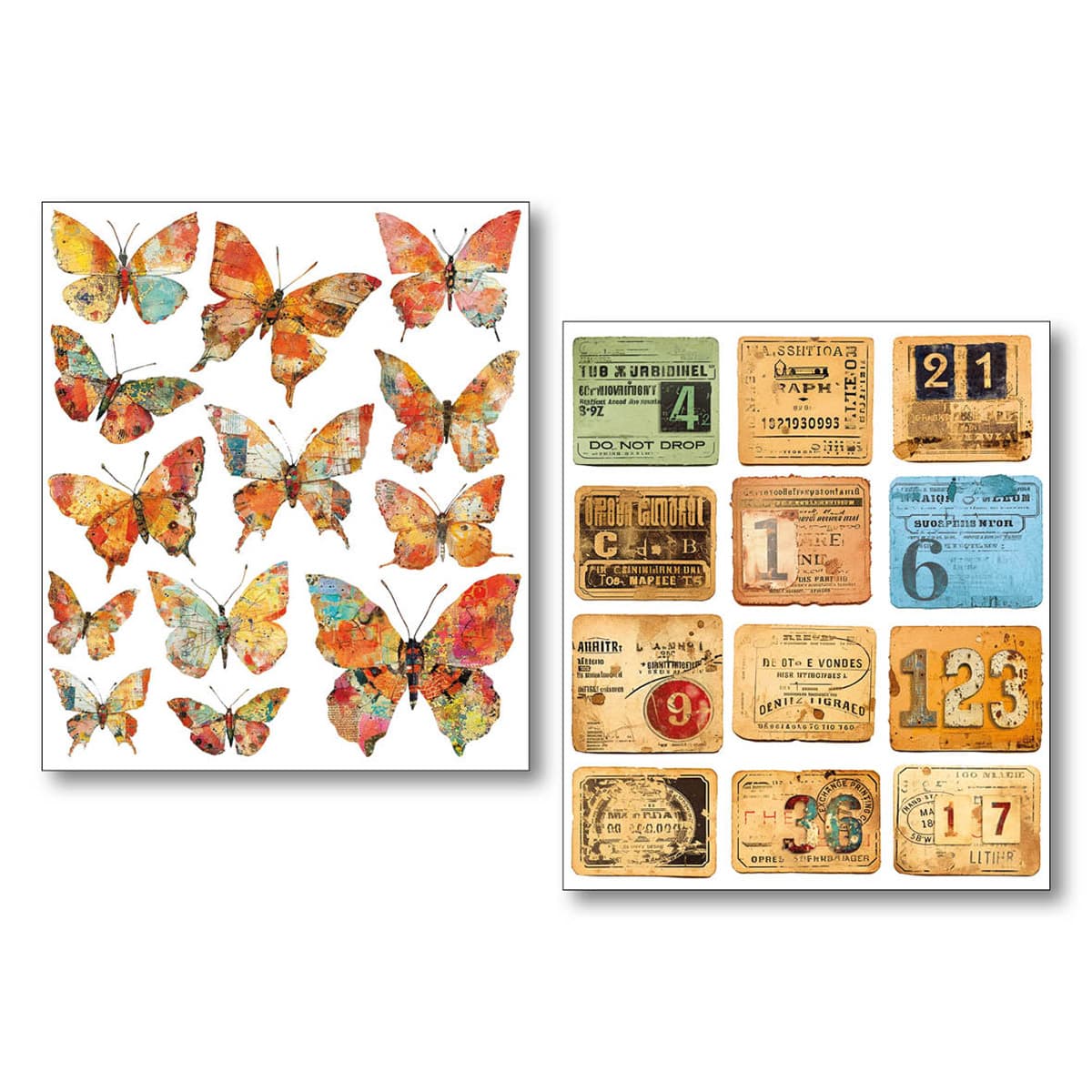 Sticker set 10 - pack - Grungy tags - 5 - Ciao Bella - Tidformera