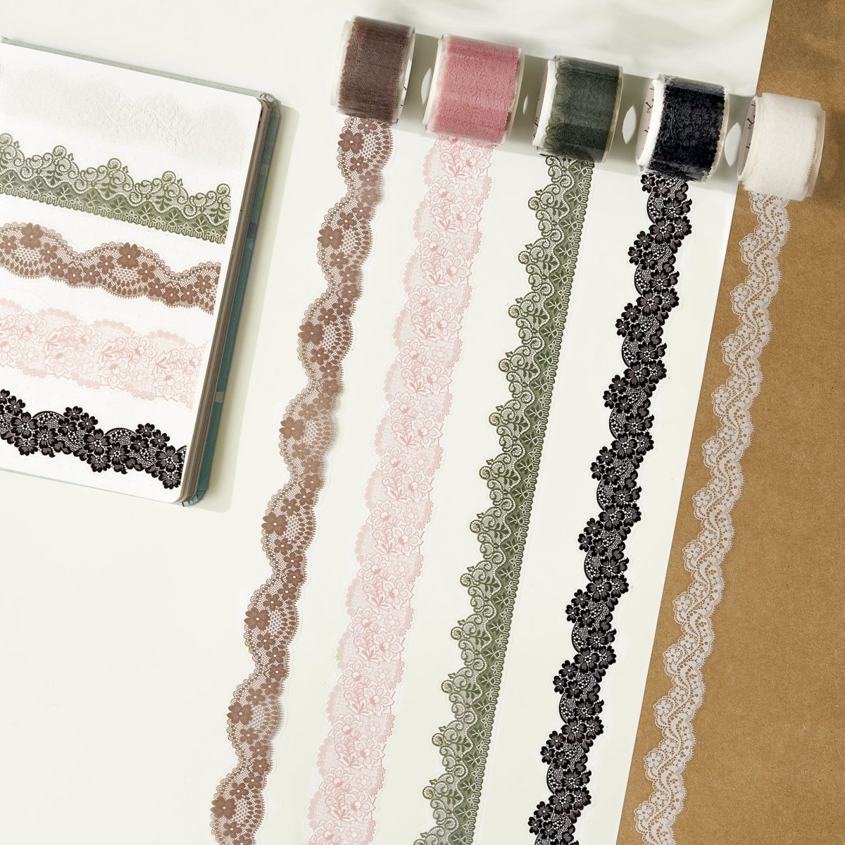 Sticker Set Pet Tape - Baroque Lace - 4 - pack - Washi Tape Shop - Tidformera