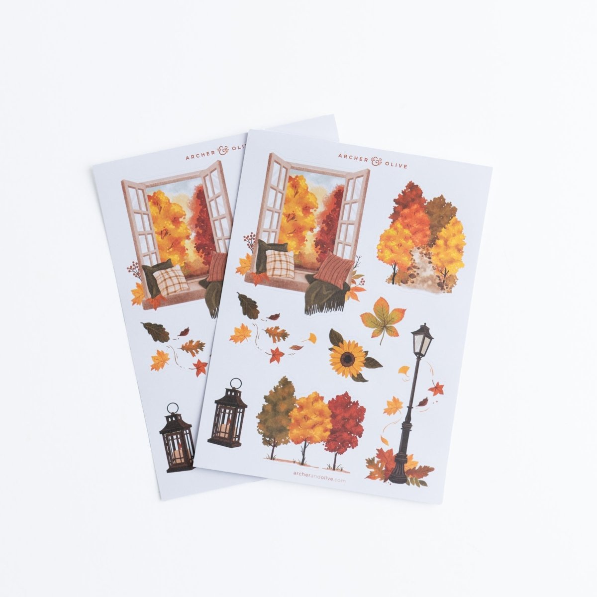 Sticker Set - Swirling Leaves - 2 ark - Archer & Olive - Tidformera