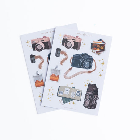 Sticker Set - Vintage Camera - 2 ark - Archer & Olive - Tidformera