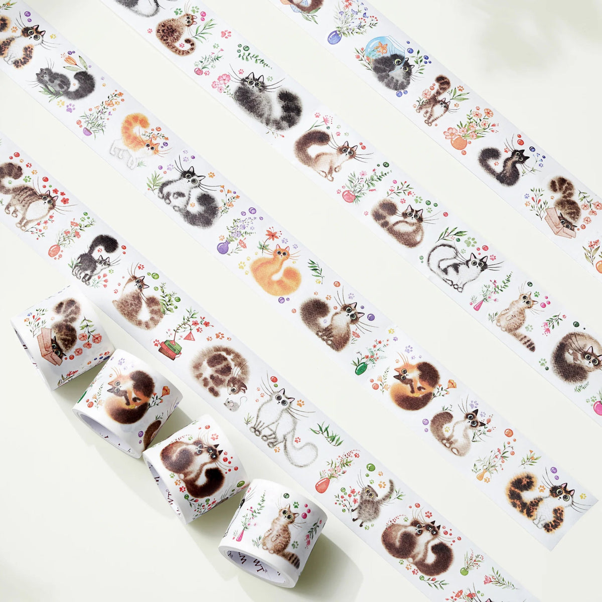 Sticker Set Washi Tape - Cat Mood - 4 - pack - 7 - Washi Tape Shop - Tidformera