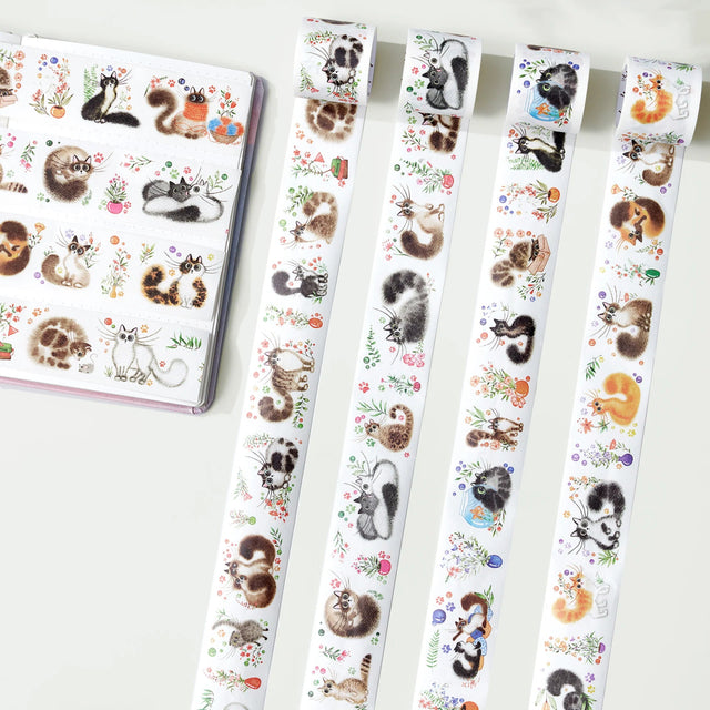 Sticker Set Washi Tape - Cat Mood - 4 - pack - 1 - Washi Tape Shop - Tidformera