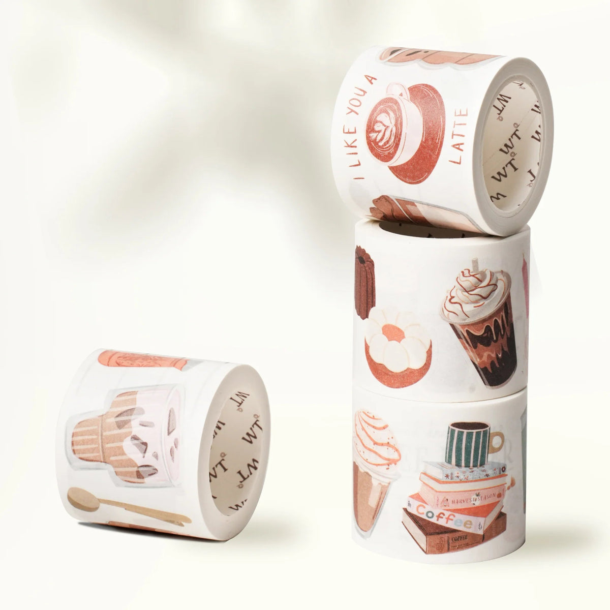 Sticker Set Washi Tape - Coffee? - 4 - pack - 6 - Washi Tape Shop - Tidformera