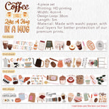 Sticker Set Washi Tape - Coffee? - 4 - pack - 8 - Washi Tape Shop - Tidformera