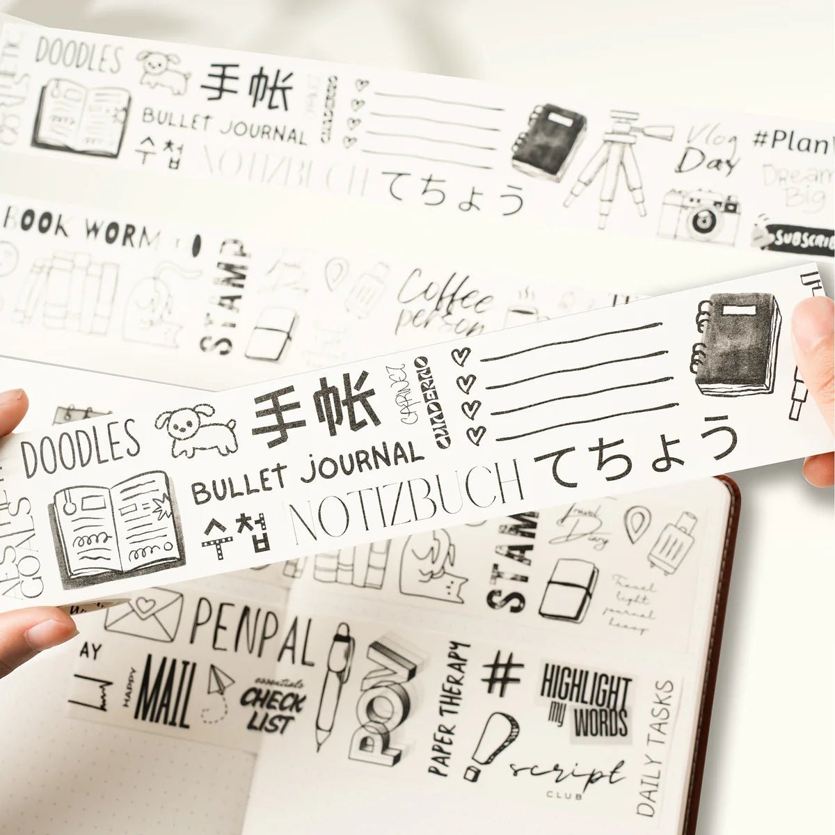 Sticker Set Washi Tape - Daily Bujo - 3 - pack - 3 - Washi Tape Shop - Tidformera