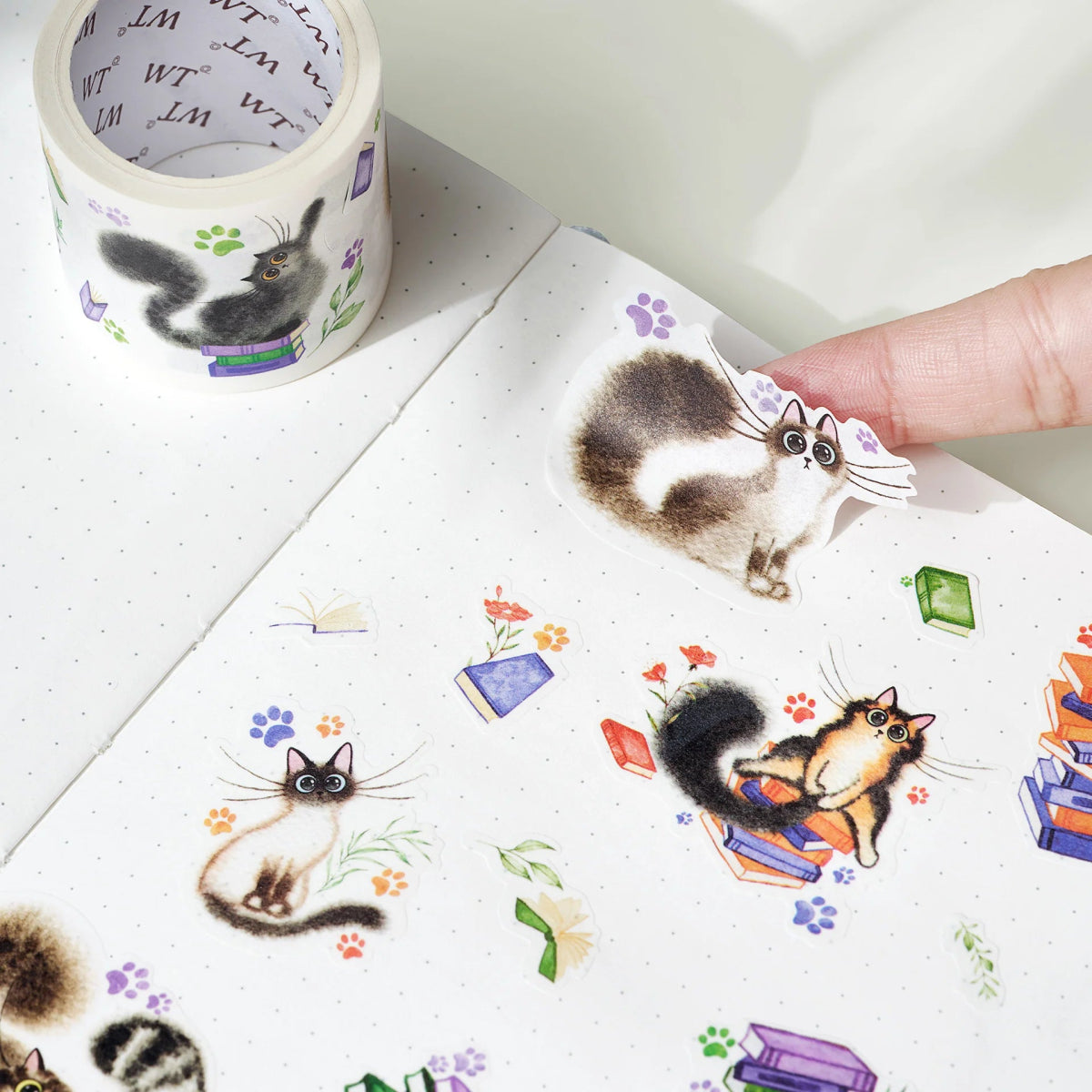 Sticker Set Washi Tape - Kitten's Play - 4 - pack - 3 - Washi Tape Shop - Tidformera