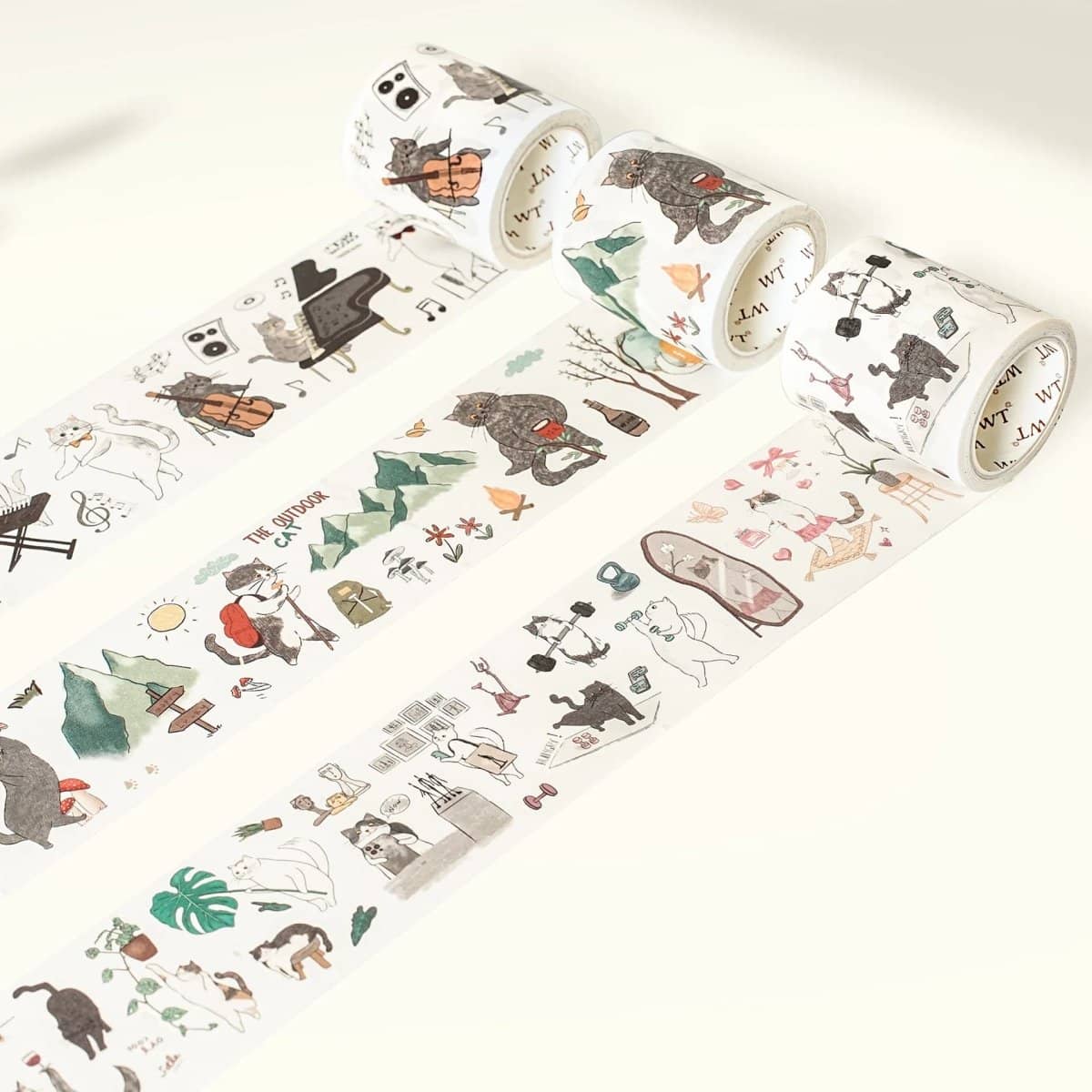 Sticker Set Washi Tape - Neko - 3 - pack - 5 - Washi Tape Shop - Tidformera