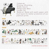 Sticker Set Washi Tape - Neko - 3 - pack - 10 - Washi Tape Shop - Tidformera