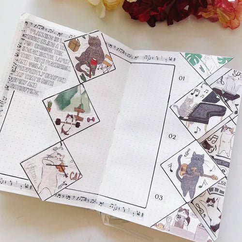 Sticker Set Washi Tape - Neko - 3 - pack - 4 - Washi Tape Shop - Tidformera