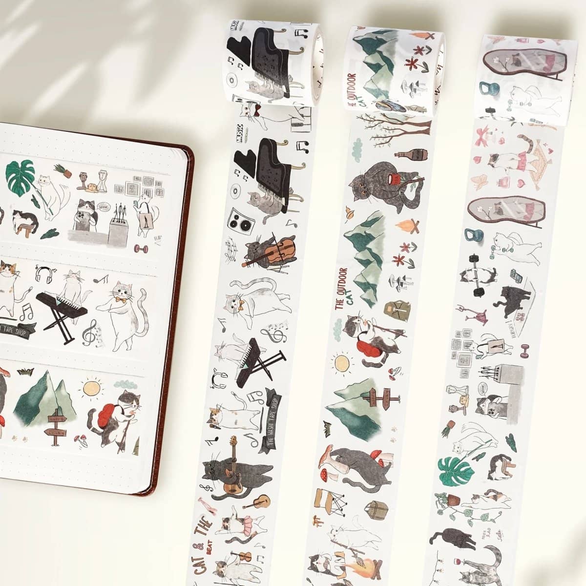 Sticker Set Washi Tape - Neko - 3 - pack - 3 - Washi Tape Shop - Tidformera