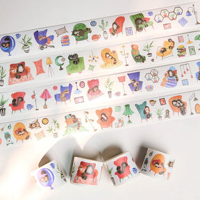 Sticker Set Washi Tape - Paw Parlor - 4-pack - 1 - Washi Tape Shop - Tidformera