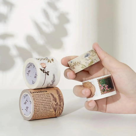 Sticker Set Washi Tape - Petals & Parchment - 4 - pack - 5 - Washi Tape Shop - Tidformera