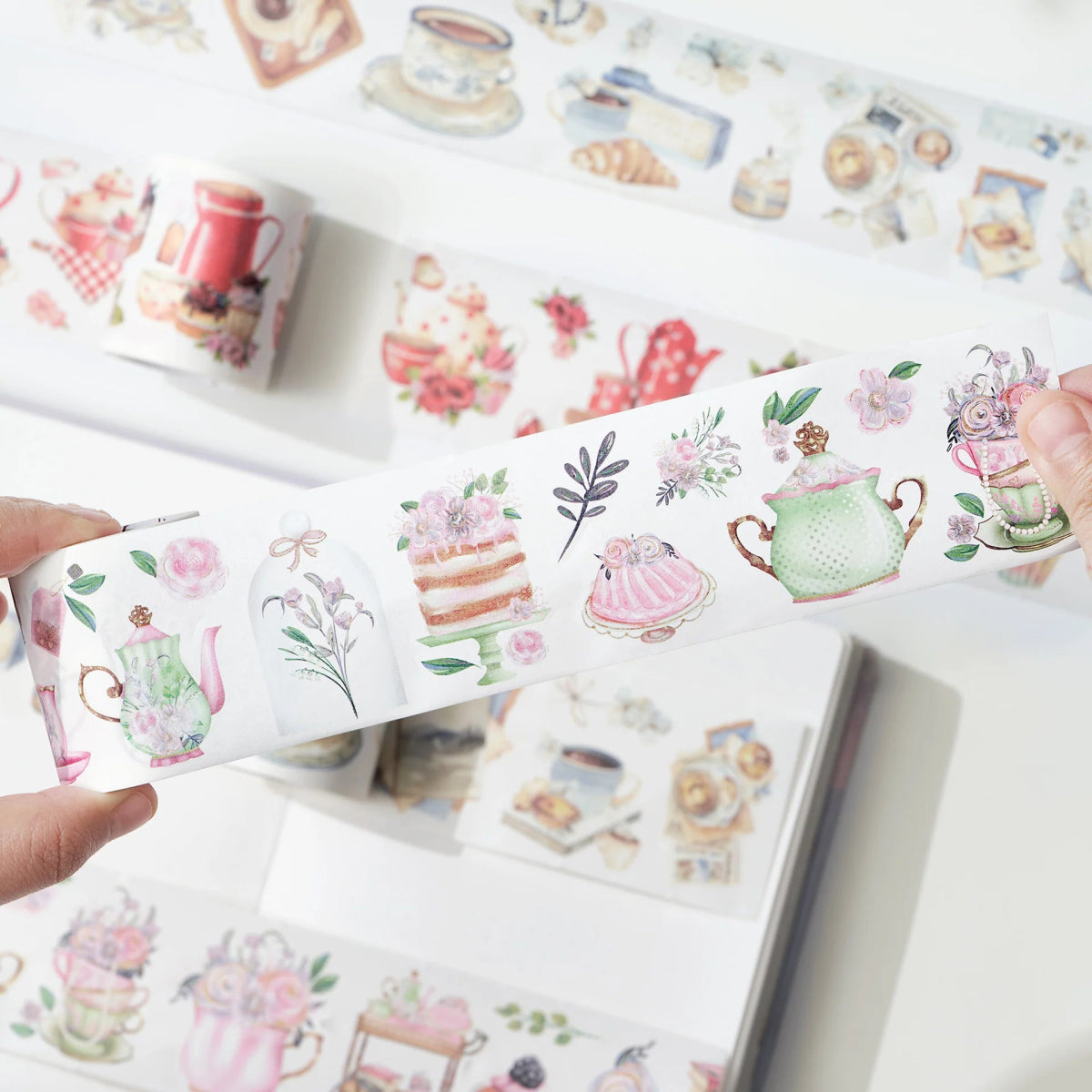 Sticker Set Washi Tape - Tea Temptations - 3 - pack - Washi Tape Shop - Tidformera