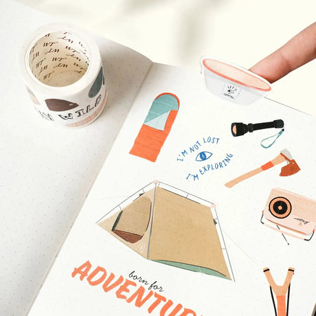 Sticker Set Washi Tape - The Adventurer - 3 - pack - 4 - Washi Tape Shop - Tidformera