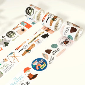 Sticker Set Washi Tape - The Adventurer - 3 - pack - 1 - Washi Tape Shop - Tidformera
